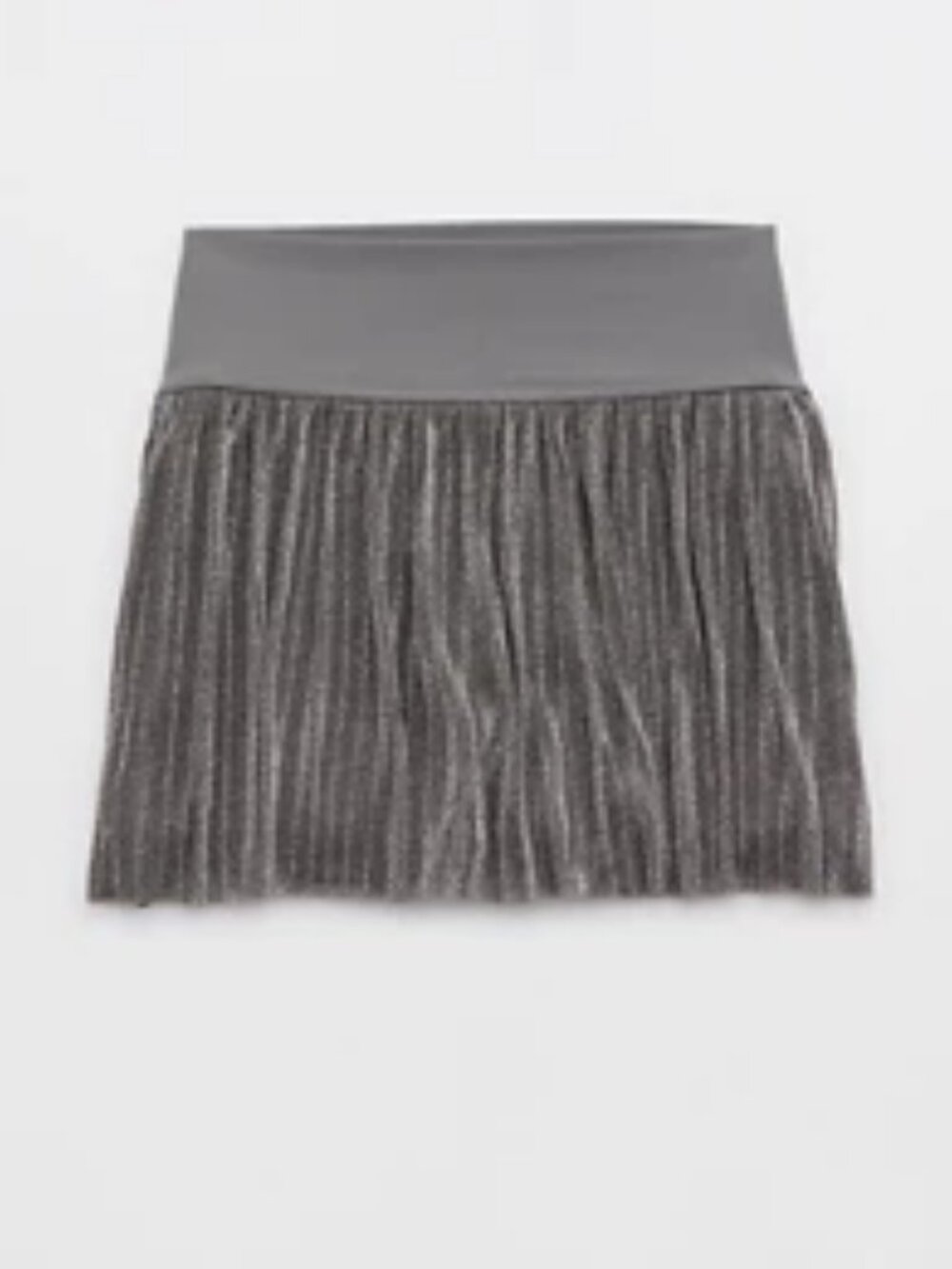 NWOT OFFLINE By Aerie Real Me Pleated Glitter Skort Shell Gray